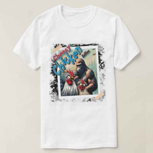 "Cheesy Chicken Selfies" Meet Bigfoot T-Shirt (Design vorne)