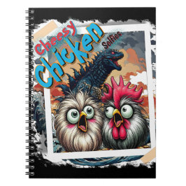 "Cheesy Chicken Selfies" T-Rex Spiralnotizbuch (Ed Notizblock