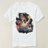 Cheesy Chickens Meet Frankenstein Tee (Design vorne)