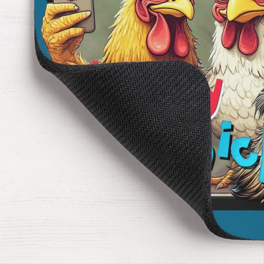 Cheesy Chickens Meetup Mouse Pad Mousepad (Ecke)