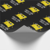 Cheesy Come Cheesy Go Funny Food Puff Dark BG Geschenkpapier (Ecke)