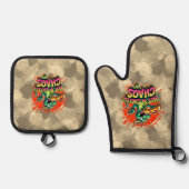 Cheesy Dragon Delight Ofenhandschuh & Topflappen-Set (Vorderseite)