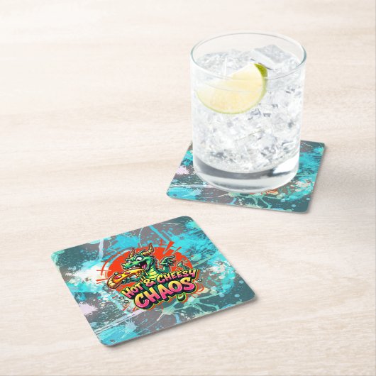 Cheesy Dragon Delight Rechteckiger Pappuntersetzer (Vor Ort)