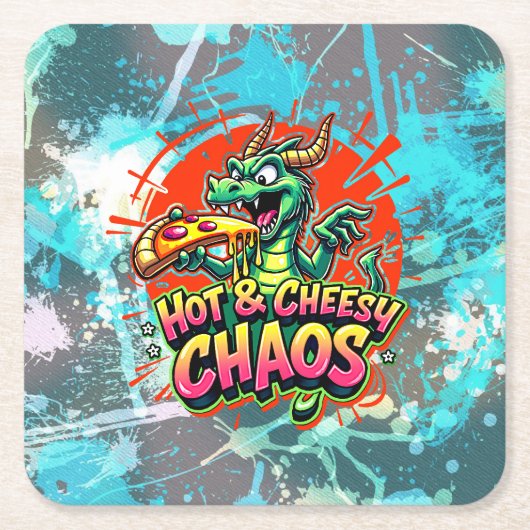 Cheesy Dragon Delight Rechteckiger Pappuntersetzer (Vorderseite)