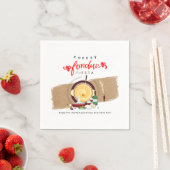 Cheesy Fondue Fiesta Hearts Pot Fondue Party Serviette (Beispiel)
