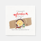 Cheesy Fondue Fiesta Hearts Pot Fondue Party Serviette (Vorderseite)