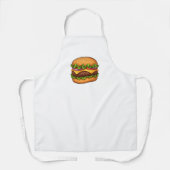 Cheesy Gourmet Burger Illustration Apron Schürze (Vorderseite)