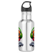 Cheesy Halloween Vibes Pumpkin Enjoys Pizza Gaming Edelstahlflasche (Vorderseite)