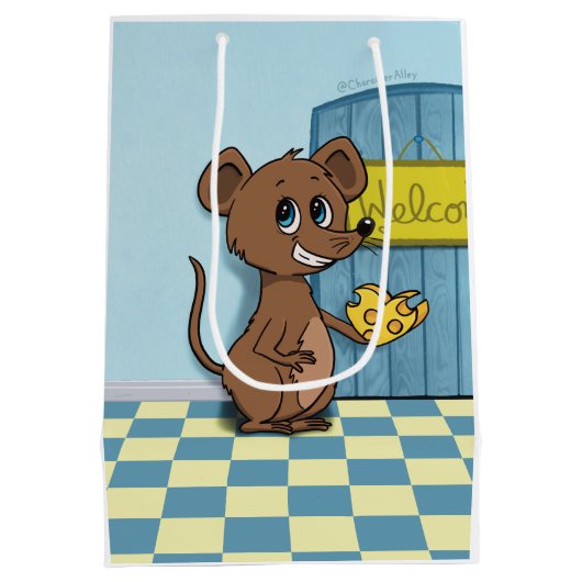 Cheesy Heart Mouse Mittlere Geschenktüte (Rückseite)