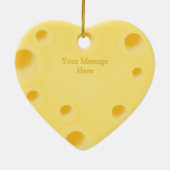 "Cheesy Liebe" Adorable Custom Käse Herz Keramik Ornament (Hinten)