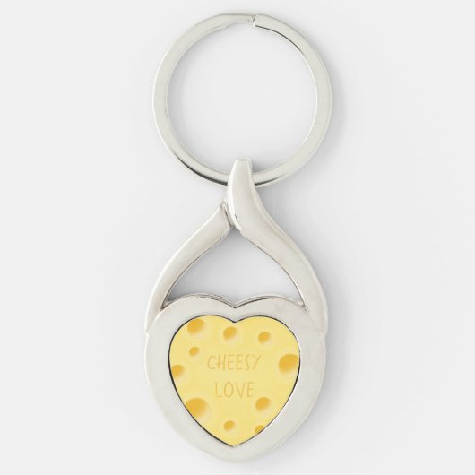 "Cheesy Liebe" Adorable Customizable Cheese Herz Schlüsselanhänger (Vorderseite)