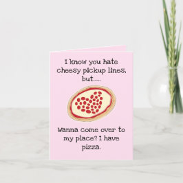 Cheesy Lieferwagen Line Pizza Valentine Feiertagskarte