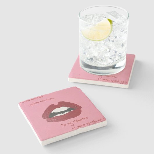 Cheesy Lines for Valentine's Coaster Steinuntersetzer (Seitenansicht)