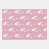 Cheesy Moon & Stars Fluffy Clouds personalizable Geschenkpapier Set (Vorderseite 3)