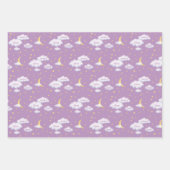 Cheesy Moon & Stars Fluffy Clouds personalizable Geschenkpapier Set (Vorderseite 2)