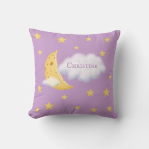 Cheesy Moon & Stars Personalisiert Adorable Lilac Kissen