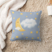 Cheesy Moon & Stars Personalisiert Fluffy Cloud Bl Kissen (Decke)