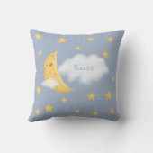 Cheesy Moon & Stars Personalisiert Fluffy Cloud Bl Kissen (Rückseite)