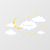 Cheesy Moon & Stars Personalisiert Fluffy Cloud Ki Fensteraufkleber (Blatt)