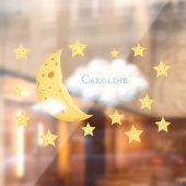 Cheesy Moon & Stars Personalisiert Fluffy Cloud Ki Fensteraufkleber (Blatt 2)