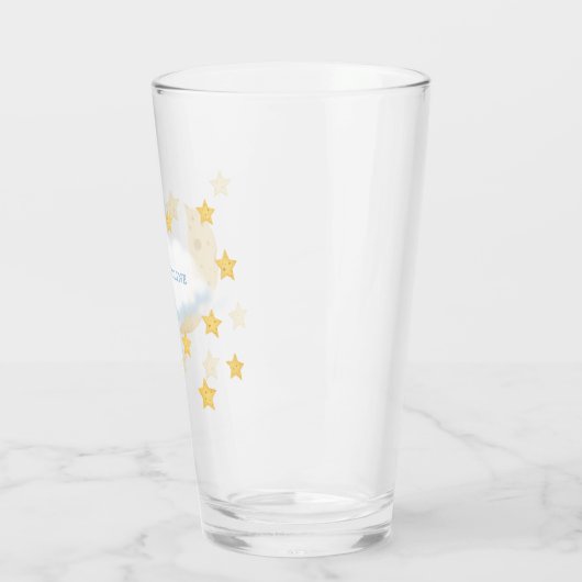 Cheesy Moon & Stars Personalisiert Fluffy Cloud Ni Glas (Links)