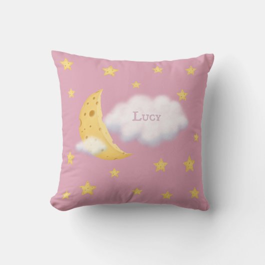 Cheesy Moon & Stars Personalisiert Fluffy Cloud Pi Kissen (Vorderseite)