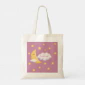 Cheesy Moon & Stars Personalisiert Fluffy Cloud Ro Tragetasche (Rückseite)