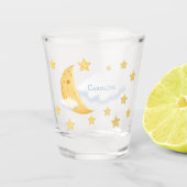 Cheesy Moon & Stars Personalisiert Fluffy Cloud Schnapsglas (Vorderseite)