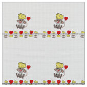 Cheesy Mousey Kisses Red Hearts Fabric Stoff (Nahaufnahme)