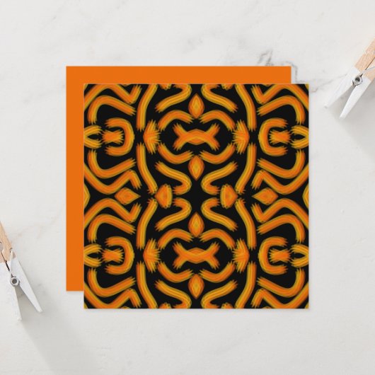 Cheesy Noodle Doodle Art Mirrored Image Pattern Karte (Vorderseite/Rückseite Beispiel)