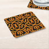 Cheesy Noodle Doodle Art Mirrored Image Pattern Rechteckiger Pappuntersetzer (angewinkelt)