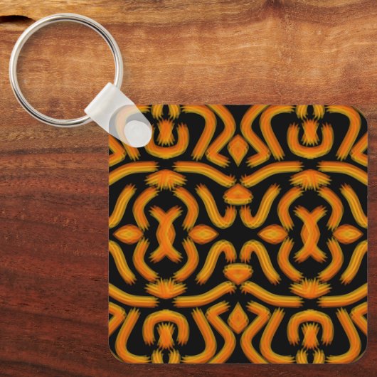 Cheesy Noodle Doodle Art Mirrored Image Pattern Schlüsselanhänger (Vorderseite)