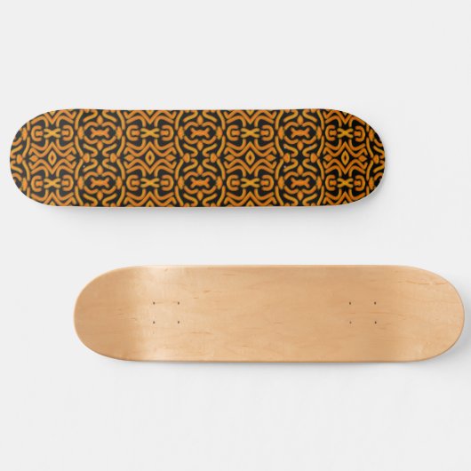 Cheesy Noodle Doodle Art Mirrored Image Pattern Skateboard (Horizontal)