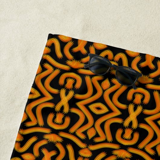 Cheesy Noodle Doodle Art Mirrored Image Pattern Strandtuch (Beispiel)