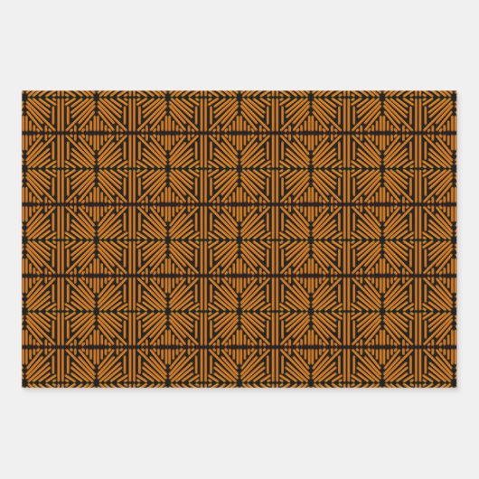 Cheesy Noodle Doodle Art Symmetrical Lined Pattern Geschenkpapier Set (Vorderseite 2)