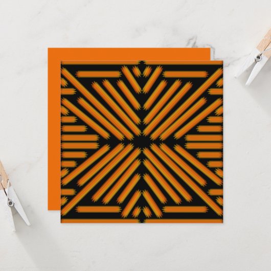 Cheesy Noodle Doodle Art Symmetrical Lined Pattern Karte (Vorderseite/Rückseite Beispiel)