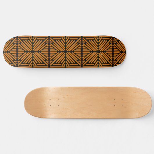 Cheesy Noodle Doodle Art Symmetrical Lined Pattern Skateboard (Horizontal)
