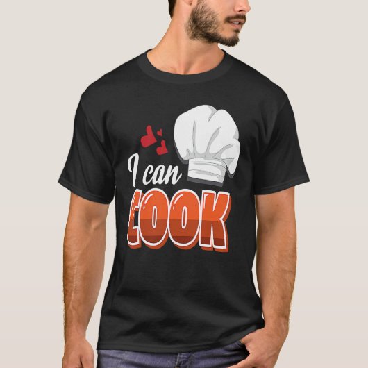 Cheesy Pickup Line Hook Up I Can Cook T-Shirt (Vorderseite)