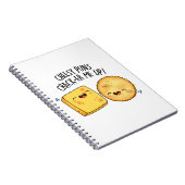 Cheesy Puns Crack-er Me Up Funny Cheese Puff Notizblock (Rechte Seite)