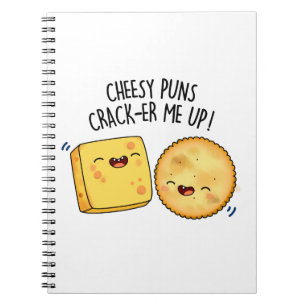 Cheesy Puns Crack-er Me Up Funny Cheese Puff Notizblock