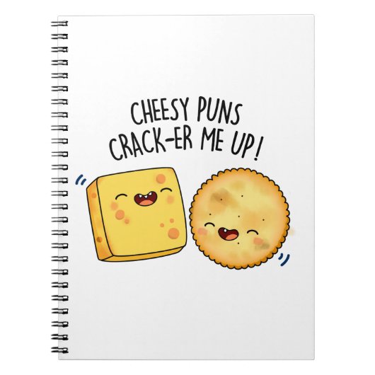 Cheesy Puns Crack-er Me Up Funny Cheese Puff Notizblock (Vorderseite)