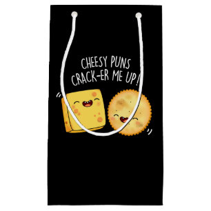 Cheesy Puns Crack er Me Up Funny Ches Pun Dark B Kleine Geschenktüte