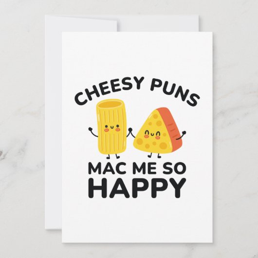 Cheesy Puns Mac Me so glücklich Dankeskarte (Vorderseite)