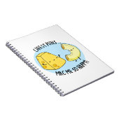 Cheesy Puns Mac Me so glücklich Funny Food Puff Notizblock (Rechte Seite)