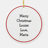 Cheesy Shrimp Deep Dish Pizza Weihnachten Keramik Ornament (Hinten)