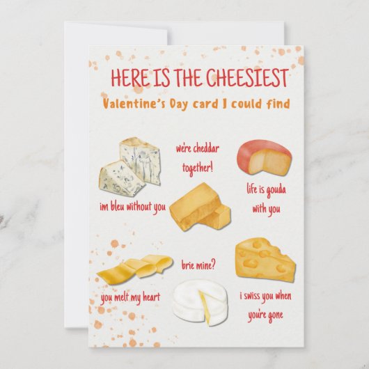 Cheesy Valentine's Day Card | Valentine's Card (Vorderseite)