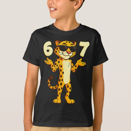 Cheetah 67 Meme Funny Kids Teens Gen Alpha Slang 6 T-Shirt (Vorderseite)