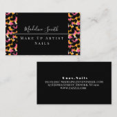Cheetah Abstrakt Pink Makeup Artist Business Card Visitenkarte (Vorne/Hinten)