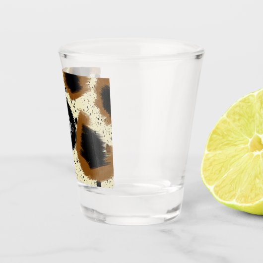 Cheetah Abstrakt Splash Mit Monogramm Name Schnapsglas (Rechts)