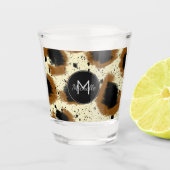 Cheetah Abstrakt Splash Mit Monogramm Name Schnapsglas (Vorderseite)